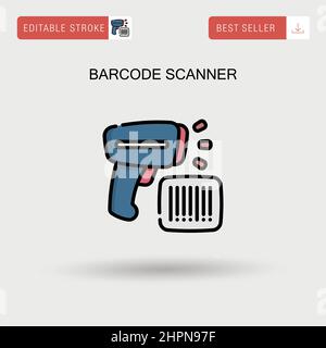 Icône de vecteur simple du lecteur de codes-barres. Illustration de Vecteur