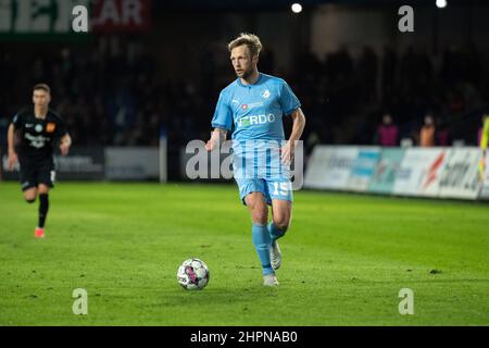 Randers, Danemark. 21st, février 2022. Björn Koplin (15) de Randers FC vu pendant le match Superliga de 3F entre Randers FC et Viborg FF au parc Cepheus à Randers. (Crédit photo: Gonzales photo - Balazs Popal). Banque D'Images