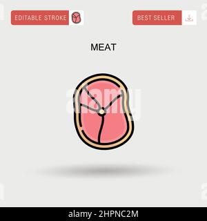 Icône de vecteur simple de viande. Illustration de Vecteur