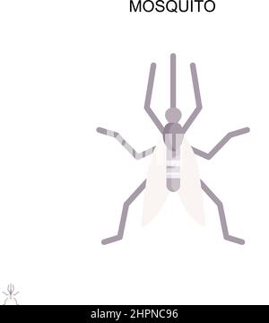 Icône de vecteur simple Mosquito.Modèle de conception de symbole d'illustration pour élément d'interface utilisateur Web mobile. Illustration de Vecteur