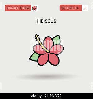 Icône de vecteur simple Hibiscus. Illustration de Vecteur