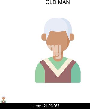 Icône de vecteur simple Old man.Modèle de conception de symbole d'illustration pour élément d'interface utilisateur Web mobile. Illustration de Vecteur