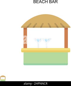 Icône vectorielle simple du bar de la plage. Modèle de conception de symbole d'illustration pour élément d'interface utilisateur Web mobile. Illustration de Vecteur