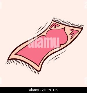 Tapis ou tapis de prière musulman avec illustration vectorielle simple et colorée à la main Illustration de Vecteur