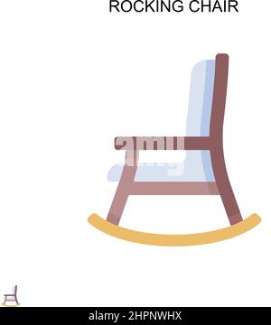 Fauteuil à bascule simple icône vectorielle.Modèle de conception de symbole d'illustration pour élément d'interface utilisateur Web mobile. Illustration de Vecteur