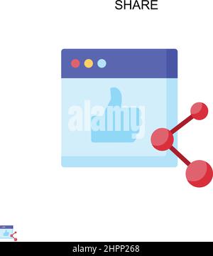 Partager une icône de vecteur simple.Modèle de conception de symbole d'illustration pour élément d'interface utilisateur Web mobile. Illustration de Vecteur