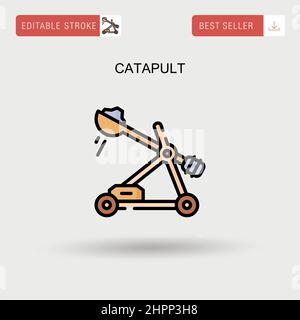 Icône de vecteur simple de catapulte. Illustration de Vecteur