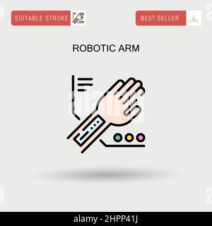 Icône de vecteur simple de bras robotisé. Illustration de Vecteur