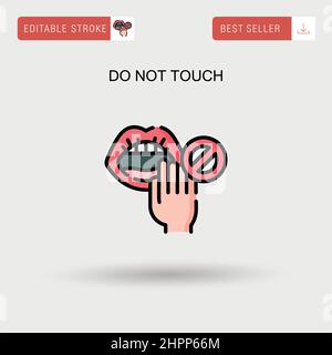 Ne touchez pas l'icône de vecteur simple. Illustration de Vecteur