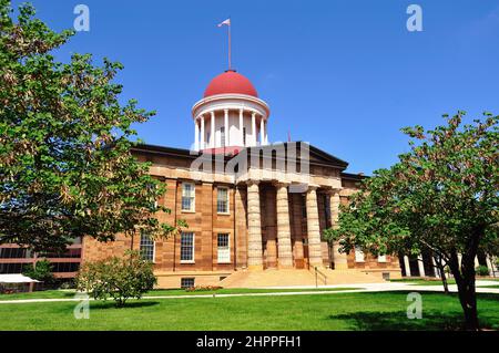 Springfield, Illinois, États-Unis. Le bâtiment du Capitole de l'ancien État. Il a été construit dans le style grec du renouveau en 1837–1840. Banque D'Images