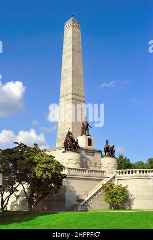 Springfield, Illinois, États-Unis. Le dernier lieu de repos d'Abraham Lincoln, sa femme Mary Todd Lincoln, et trois de leurs quatre fils à la tombe de Lincoln. Banque D'Images