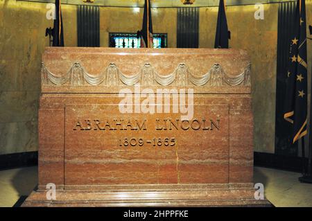 Springfield, Illinois, États-Unis. Le tombeau d'Abraham Lincoln, le dernier lieu de repos d'Abraham Lincoln à la tombe de Lincoln. Banque D'Images