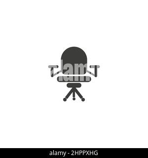 Chaise de bureau noire, vecteur isolé. Chaise moderne en cuir. Illustration de Vecteur