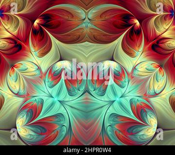 Illustration fractale abstraite colorée générée par ordinateur Banque D'Images