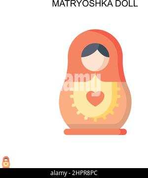 Matryoshka poupée simple icône de vecteur.Modèle de conception de symbole d'illustration pour élément d'interface utilisateur Web mobile. Illustration de Vecteur