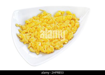 Oeufs: Omelette, Frittata, omelette maison isolée sur un plat avec fond blanc Banque D'Images