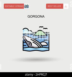 Icône de vecteur simple Gorgona. Illustration de Vecteur