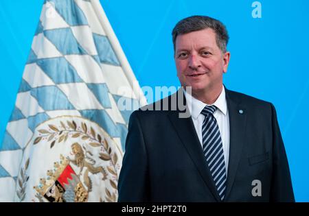 Munich, Allemagne. 23rd févr. 2022. Christian Bernreiter (CSU), nouveau ministre de la Construction et des Transports de Bavière, photographié au Palais Prinz-Carl. Credit: Sven Hoppe/dpa/Alay Live News Banque D'Images