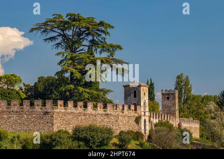 Castello di Castellaro Lagusello, site de l'UNESCO, région Lombardie, Italie Banque D'Images