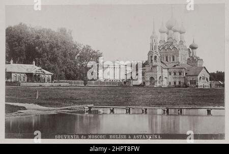 Photo d'époque datant de 19th ans de l'église de la Trinité à Ostankino à Ostankino. Moscou, Empire russe. 1878 - 1890 Banque D'Images