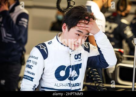 Barcelone, Espagne, 23/02/2022, TSUNODA Yuki (jap), Scuderia AlphaTauri AT03, Portrait lors de la séance d'avant-saison avant le Championnat du monde de Formule 1 2022 de la FIA, sur le circuit de Barcelone-Catalunya, du 23 au 25 février 2022 à Montmelo, près de Barcelone, Espagne - photo Florent Gooden / DPPI Banque D'Images