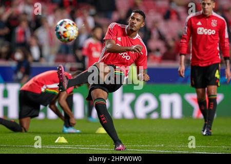 LISBONNE, PORTUGAL - FÉVRIER 23 : Sébastien Haller d'Ajax lors du match de la Ligue des champions de l'UEFA entre SL Benfica et AFC Ajax à Estadio do SL Benfica le 23 février 2022 à Lisbonne, Portugal (photo de Peter sous/Orange Pictures) Banque D'Images