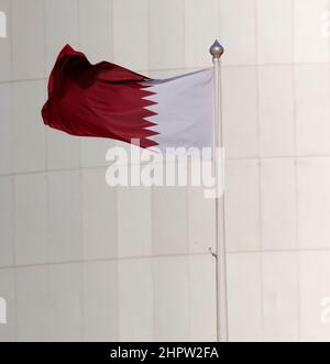 Qatar drapeau national 27-02-2022 Doha QATAR Banque D'Images