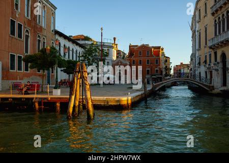 VENISE - 25 juillet 2020 : image avec grand canal à Venise, Italie. Banque D'Images