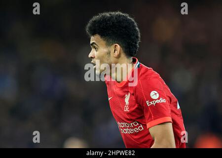 Liverpool, Royaume-Uni. 23rd févr. 2022. Luis Diaz #23 de Liverpool à Liverpool, Royaume-Uni, le 2/23/2022. (Photo de Conor Molloy/News Images/Sipa USA) crédit: SIPA USA/Alay Live News Banque D'Images