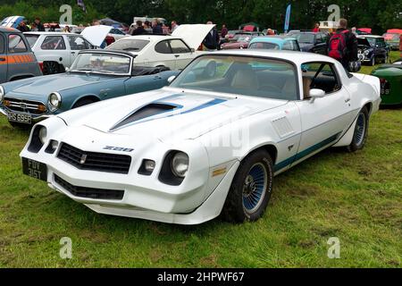 Westbury, Wiltshire, Royaume-Uni - septembre 5 2021 : une voiture de muscle américaine Camaro Z28 1979 de Chevrolet (GMC) au salon des voitures anciennes et classiques White Horse 2021 Banque D'Images