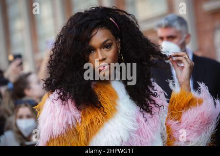 Milan, Italie. 23rd févr. 2022. Didi Stone arrive au spectacle de mode Fendi pendant la semaine de mode de Milan automne/hiver 2022/2023 le 23 février 2022 à Milan, Italie. Crédit : Agence photo indépendante/Alamy Live News Banque D'Images