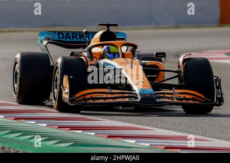 Montmelo, Espagne le 23 février 2022, Lando Norris 4 (GBR), McLaren MCL36 lors de la SESSION D'AVANT-SAISON FORMULA 1 au circuit de Barcelone-Catalunya, Montmelo, Espagne, le 23 février 2022 Banque D'Images