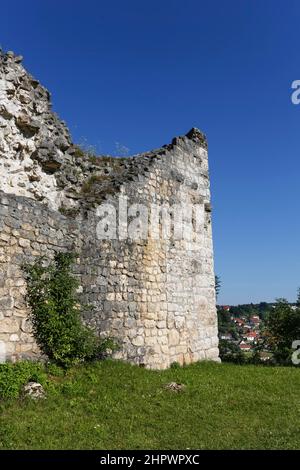 Château de Veringen, ruine, murs de pierre, Veringenstadt, Bade-Wurtemberg, Allemagne Banque D'Images