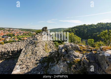 Château de Veringen, ruine, murs en pierre, vue, Veringenstadt, Bade-Wurtemberg, Allemagne Banque D'Images