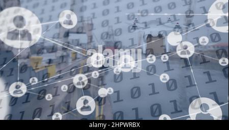 Image de l'interface numérique et 5g texte sur plan Banque D'Images