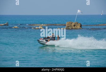 Jet ski, Port, Jaffa, tel Aviv, Israël Banque D'Images