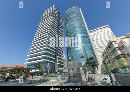 Bâtiments de grande hauteur, boulevard Rothschild, tel Aviv, Israël Banque D'Images