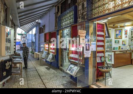 Galerie d'art, vieille ville, Safed, Israël Banque D'Images