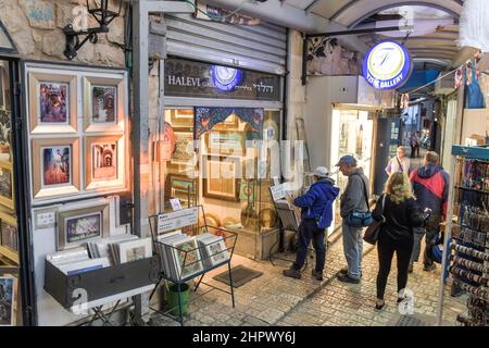 Galerie d'art, vieille ville, Safed, Israël Banque D'Images