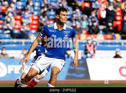Nissan Stadium, Kanagawa, Japon. 23rd févr. 2022. Eduardo (F.Marinos), 23 FÉVRIER 2022 - football : 2022 J1 rencontre de la ligue entre Yokohama F. Marinos 4-2 Kawasaki Frontale au Nissan Stadium, Kanagawa, Japon. Credit: AFLO/Alay Live News Banque D'Images
