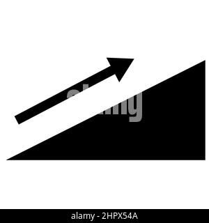 pente avec flèche vers le haut sur fond blanc. Signe de montée. style plat. Banque D'Images