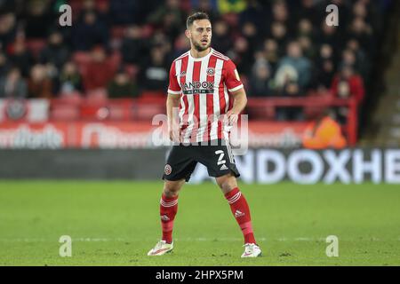 Sheffield, Royaume-Uni. 23rd févr. 2022. George Baldock #2 de Sheffield United lors du match de championnat Sky Bet entre Sheffield United et Blackburn Rovers à Bramall Lane à Sheffield, Royaume-Uni, le 2/23/2022. (Photo de James Heaton/News Images/Sipa USA) crédit: SIPA USA/Alay Live News Banque D'Images