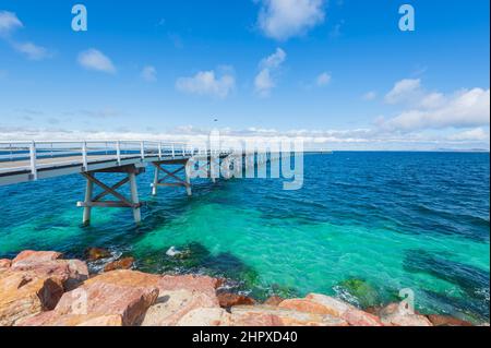 Vue sur Tanker Jetty, une attraction touristique populaire d'Esperance, Australie occidentale, Australie occidentale, Australie Banque D'Images