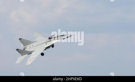 Moscou Russie 26 AOÛT 2015 avion de combat moderne et super manœuvrable de l'armée de l'air russe. Mikoyan MIG-35 Fulcrum F avion de chasse multirôle de la Russian Air Force Banque D'Images