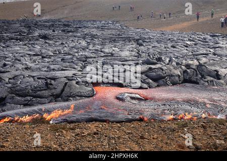 Islande, Reykjanes, Grindavik, Fagralsfjall, Banque D'Images