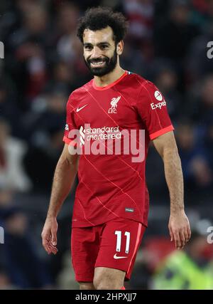 Liverpool, Angleterre, le 23rd février 2022. Mohamed Salah de Liverpool lors du match de la Premier League à Anfield, Liverpool. Le crédit photo doit être lu : Darren Staples / Sportimage Banque D'Images