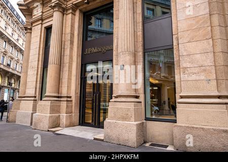 Entrée des bureaux de JP Morgan à Milan, Italie Banque D'Images