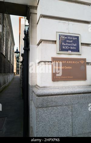 Bank of America Merrill Lynch Financial Center, rue King Edward, ville de Londres, Angleterre. Banque D'Images