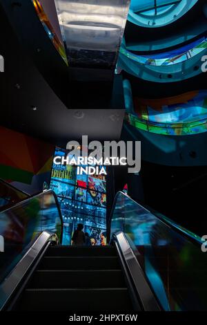 À l'intérieur du pavillon de l'Inde, dans le quartier Al Forsan, à l'EXPO 2020 de Dubaï, aux Émirats arabes Unis. Banque D'Images