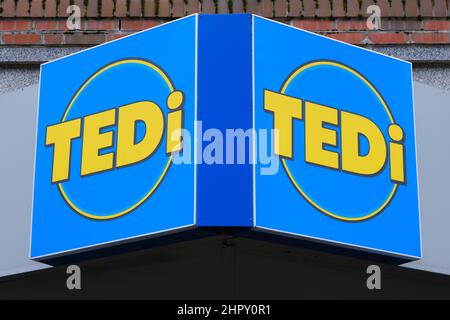 Signe et logo du Discounter TEDI Banque D'Images